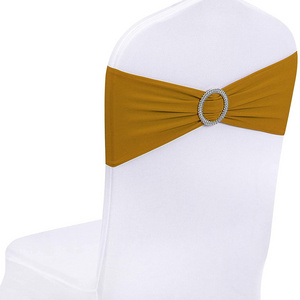 Elastic chair bands buckle spandex Romantic  chair sashes  for Banquet party home wedding Decorative