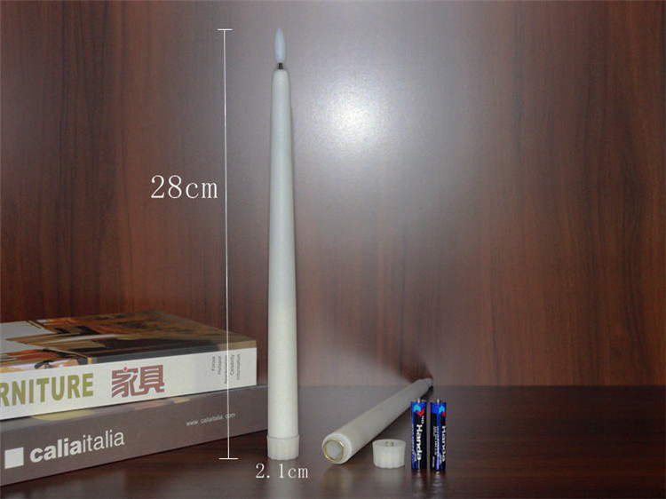 Battery Powered Candle Sticks Plastic Romantic Flameless Candle Long Pillar Led Taper Candle Light For Wedding Table Decoration