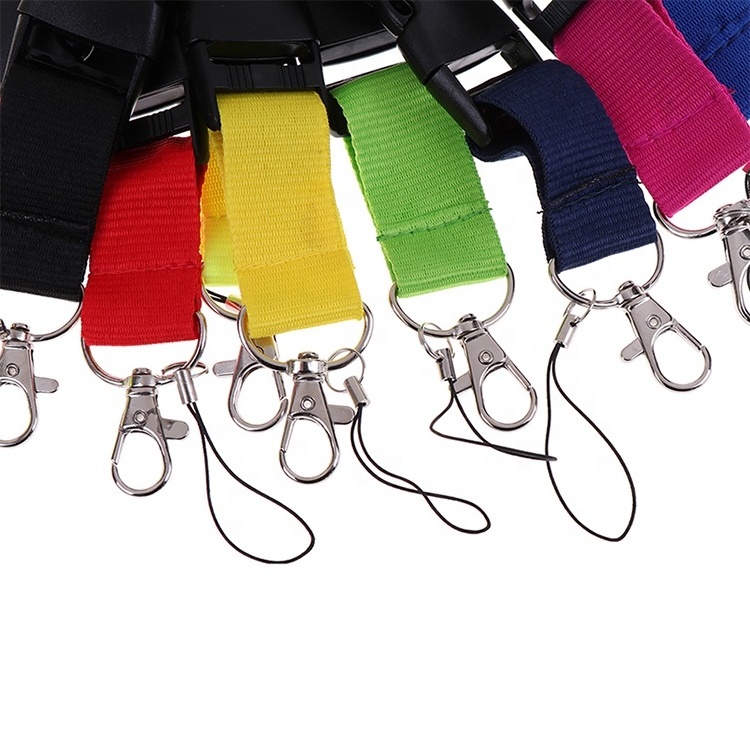 Cheap 20mm Blank Plain Flat Polyester Lanyards No Minimum Order