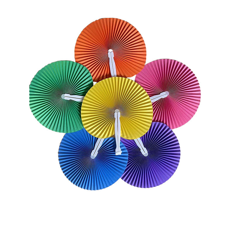 Festival Fan Folding Paper Plastic Bone Hand Fans For Wedding Gift Round Handfan Custom Bone