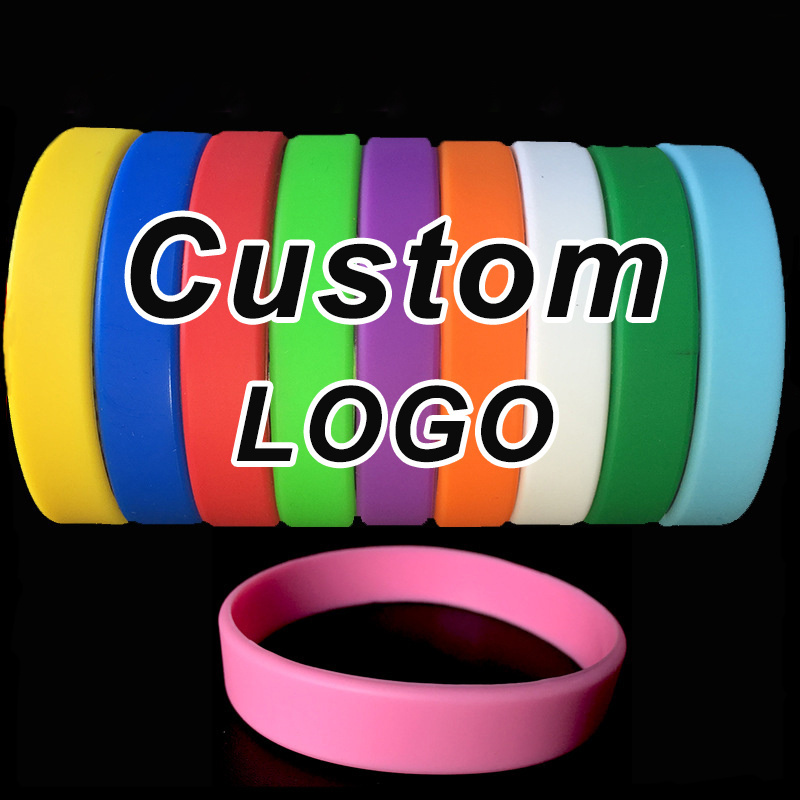 Eco-friendly Printed Custom Logo Rubber Bracelet Wrist Band Silicone Wristband