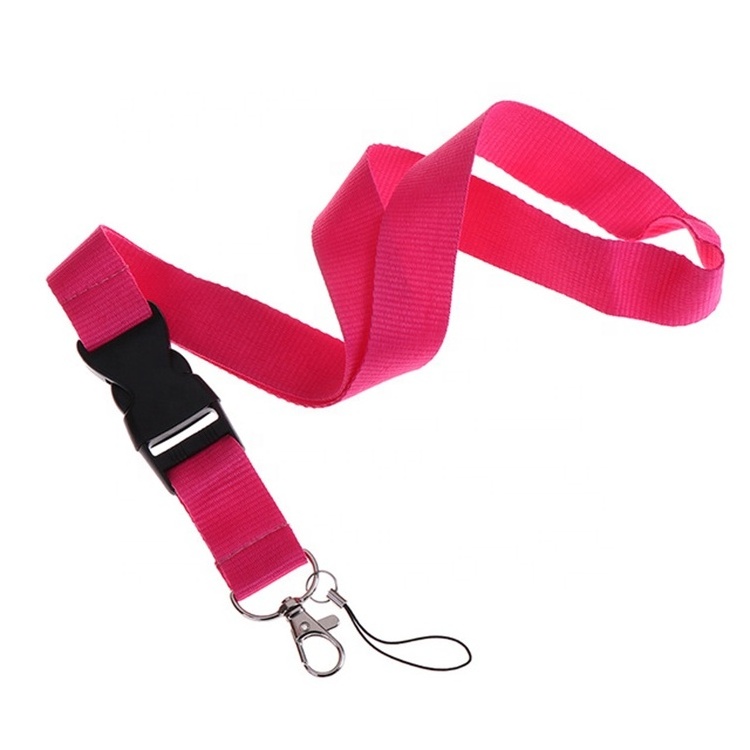 Cheap 20mm Blank Plain Flat Polyester Lanyards No Minimum Order