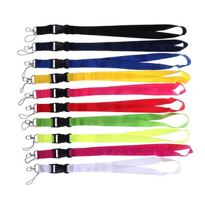 Cheap 20mm Blank Plain Flat Polyester Lanyards No Minimum Order