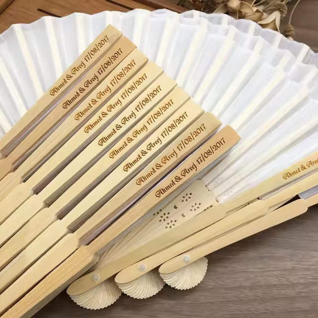 Custom Logo Color Mini Bamboo Plastic Personalized  Wedding wooden Folding Portable Large Chinese Fan Folding Fan Held Hand Fan