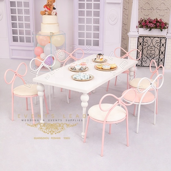 Rectangle White Iron Kids Party Furniture Mini Table For Kids