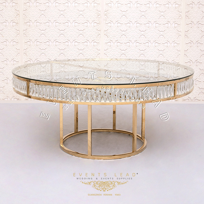 Dome Table Modern Design Round Glass with Clear Crystal Wedding Table With gazebo