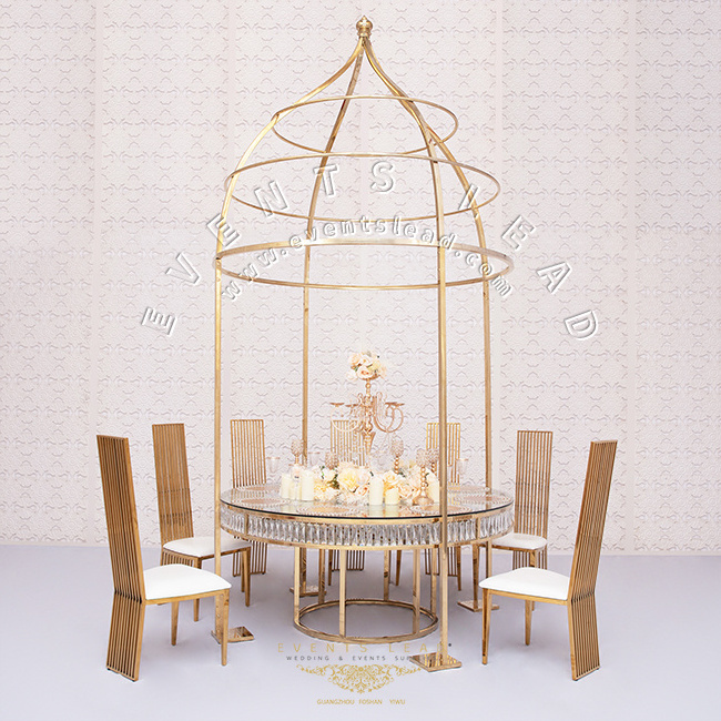 Dome Table Modern Design Round Glass with Clear Crystal Wedding Table With gazebo