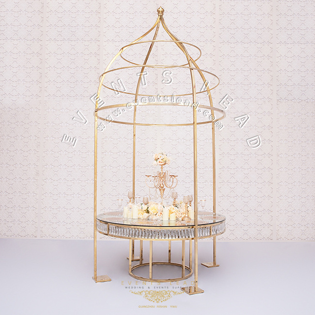 Dome Table Modern Design Round Glass with Clear Crystal Wedding Table With gazebo