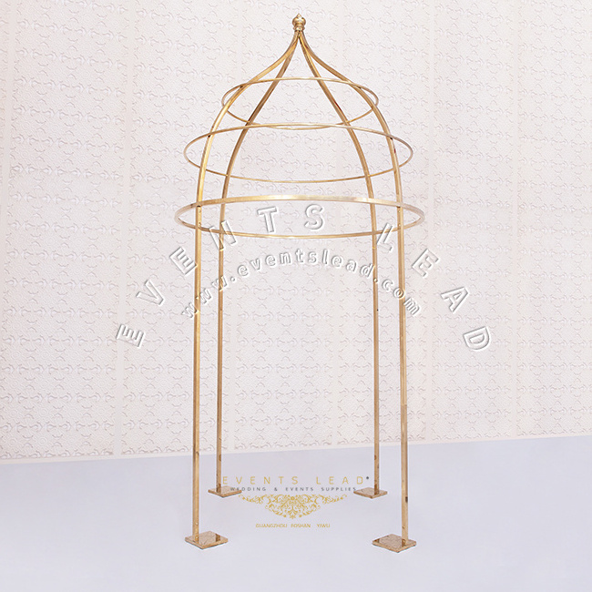 Gold Stainless Steel Arch arbor dome gazebo For Table