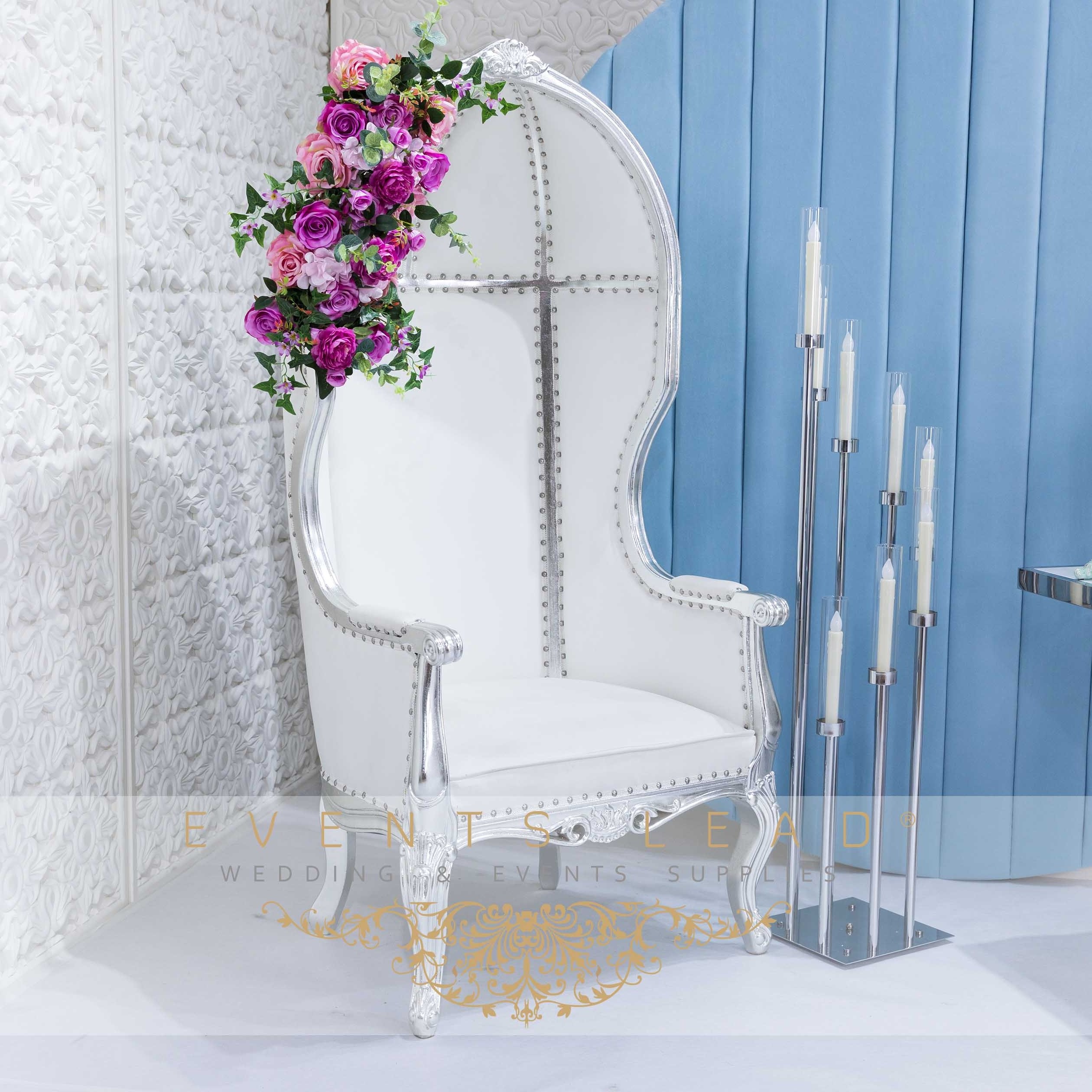 Furniture Chair Exquisite Big Silver DOME Wedding Throne Chair From Wedding Supplies