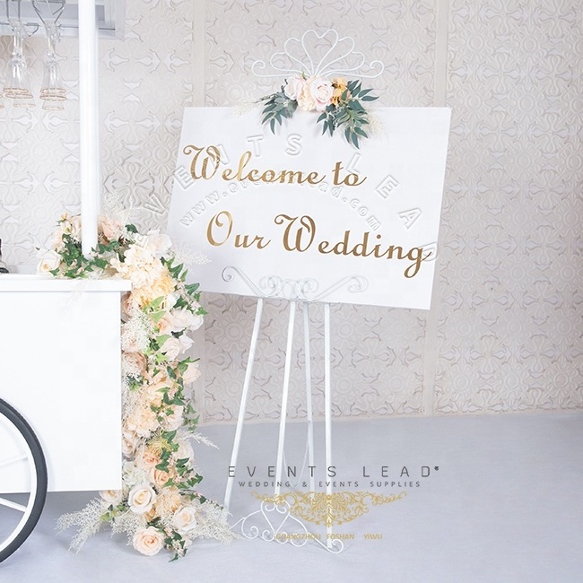 New White Flower Cart With Wood Pattaren Backdrop Party Decoration Sets For Wedding Events