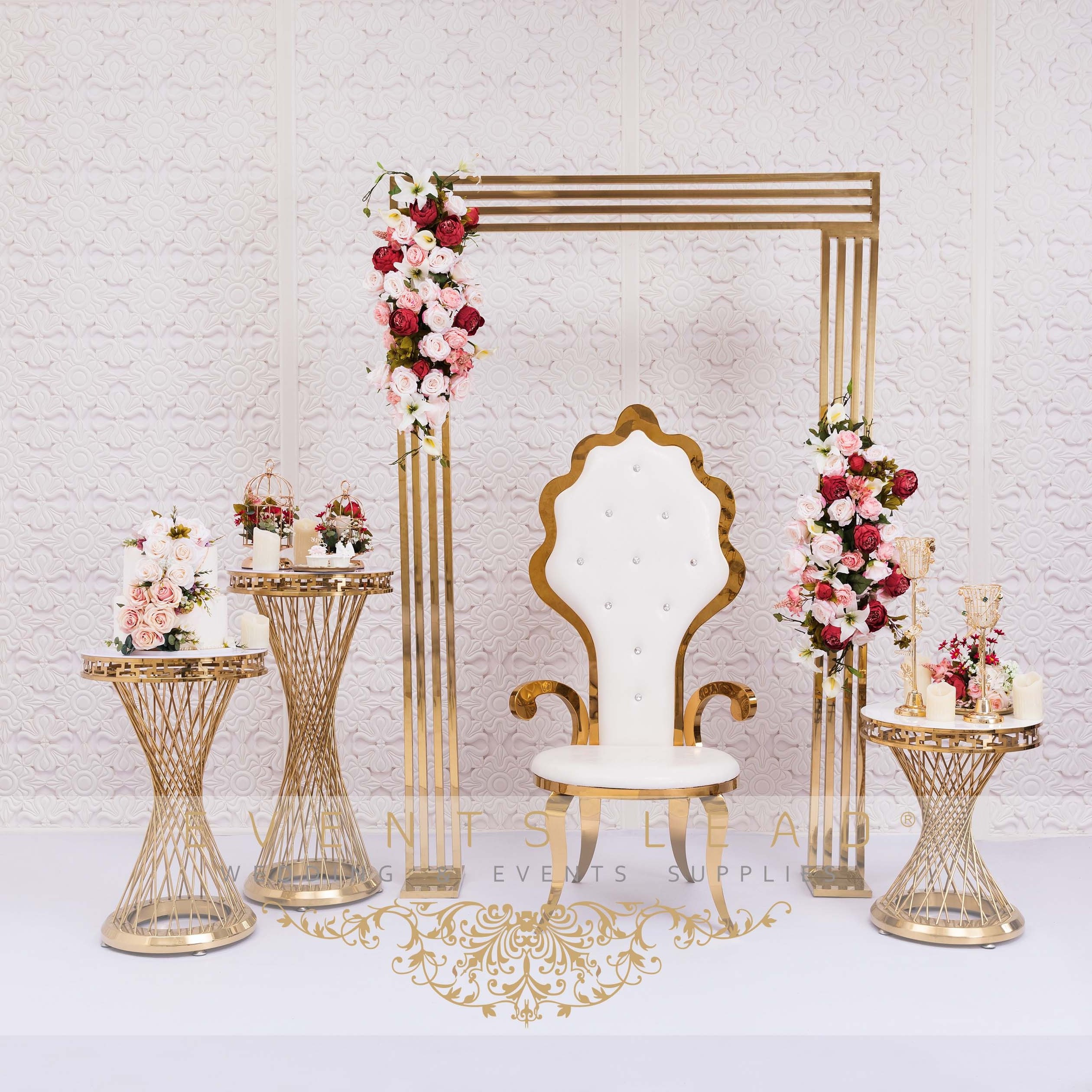 Selling  Recommend Wedding Setup PALLAS Collection Wedding Furniture Metal Backdrop