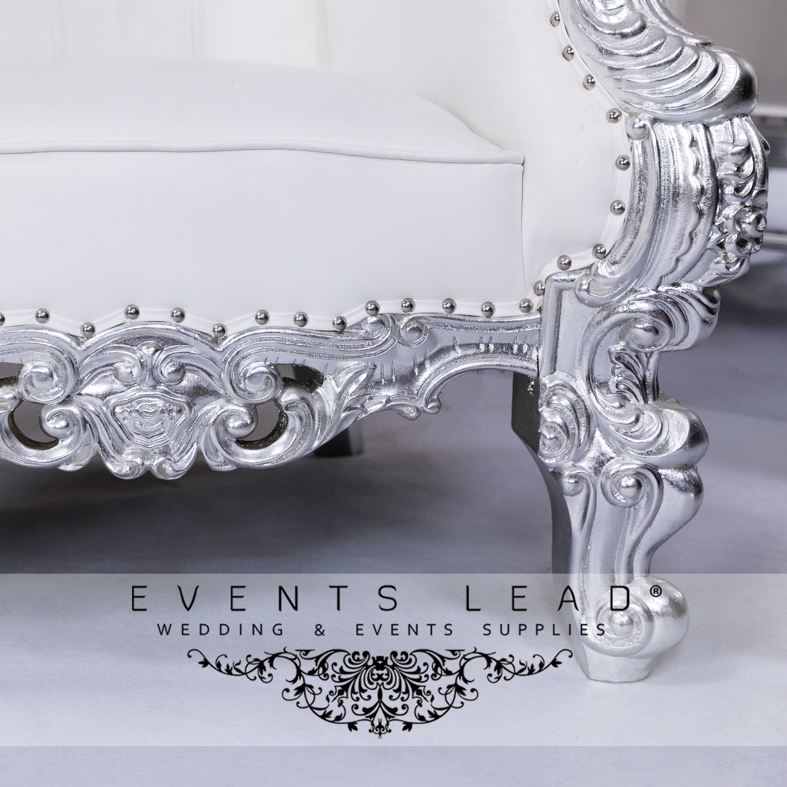 Luxury Event Furniture Silver Color Bride and Groom Throne Chair