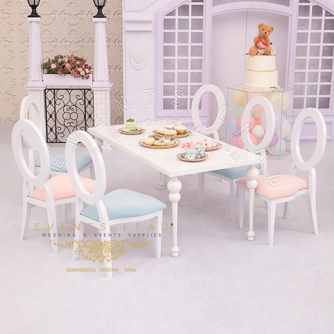 Rectangle White Iron Kids Party Furniture Mini Table For Kids