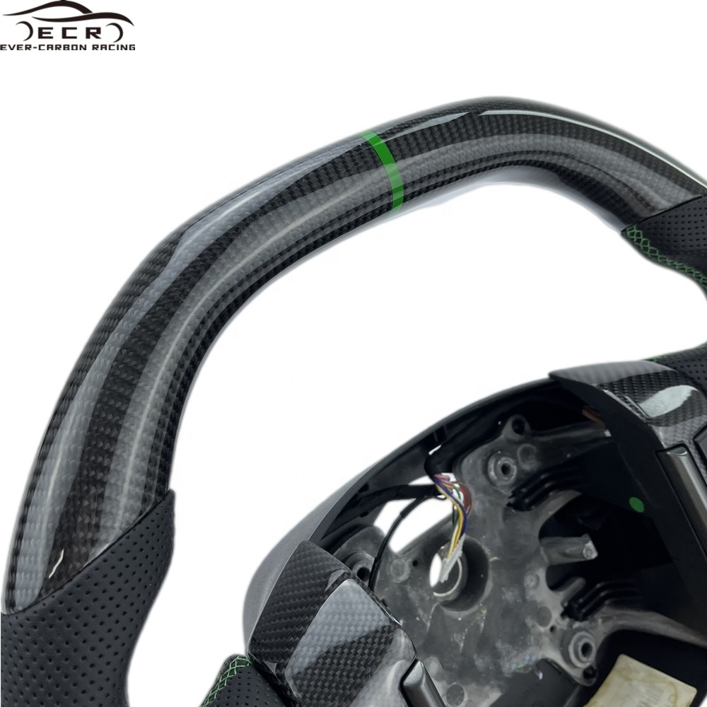 Ever-Carbon Racing ECR Interior Accessories Flat Bottom Car Steering Wheel Carbon Fiber Body Kit For Land Range Rover Velar