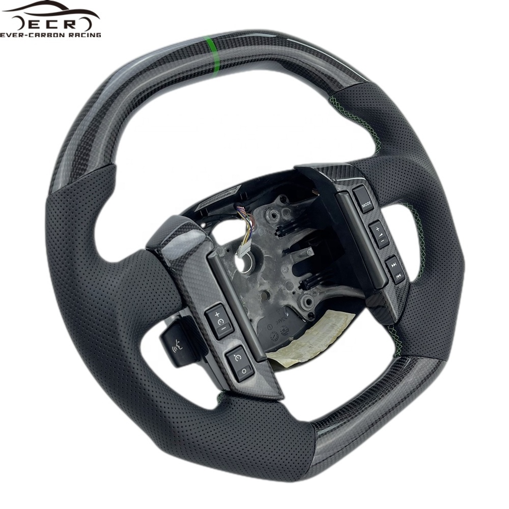 Ever-Carbon Racing ECR Interior Accessories Flat Bottom Car Steering Wheel Carbon Fiber Body Kit For Land Range Rover Velar