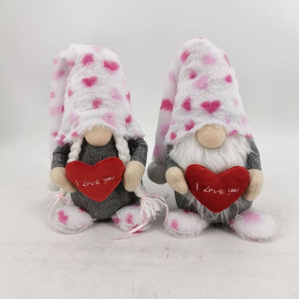 Handmade Valentine's Day Love Heart Doll Gnome Gift Plush Gnomes Ornament For Holiday Figurines Kid Toy Decorations Lover Gifts