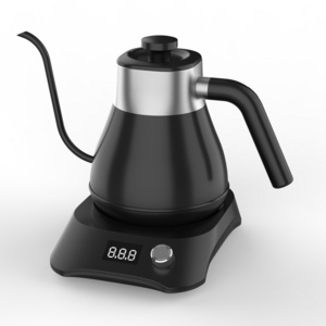 Goose Neck Smart Coffee 1.0L Metal Tea And Pour Over Kettle Temperature Control Preset Black Gooseneck Electric Kettles