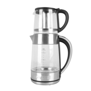 Glass Tea Maker Turkish 2 In 1 Double Layer Kettle 110V 220V 1.8L Steel Clear High Borosilicate Glass Electric Kettles