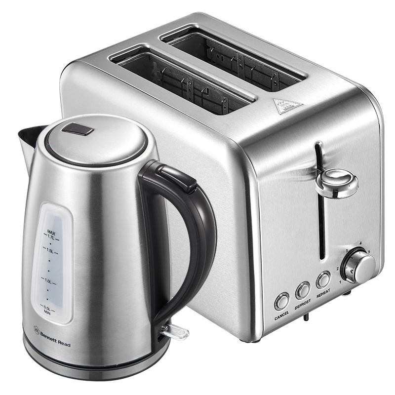 Retro Toaster and Water Kettle home appliance sets stainless steel electric kettle and toaster set (3pcs Set)