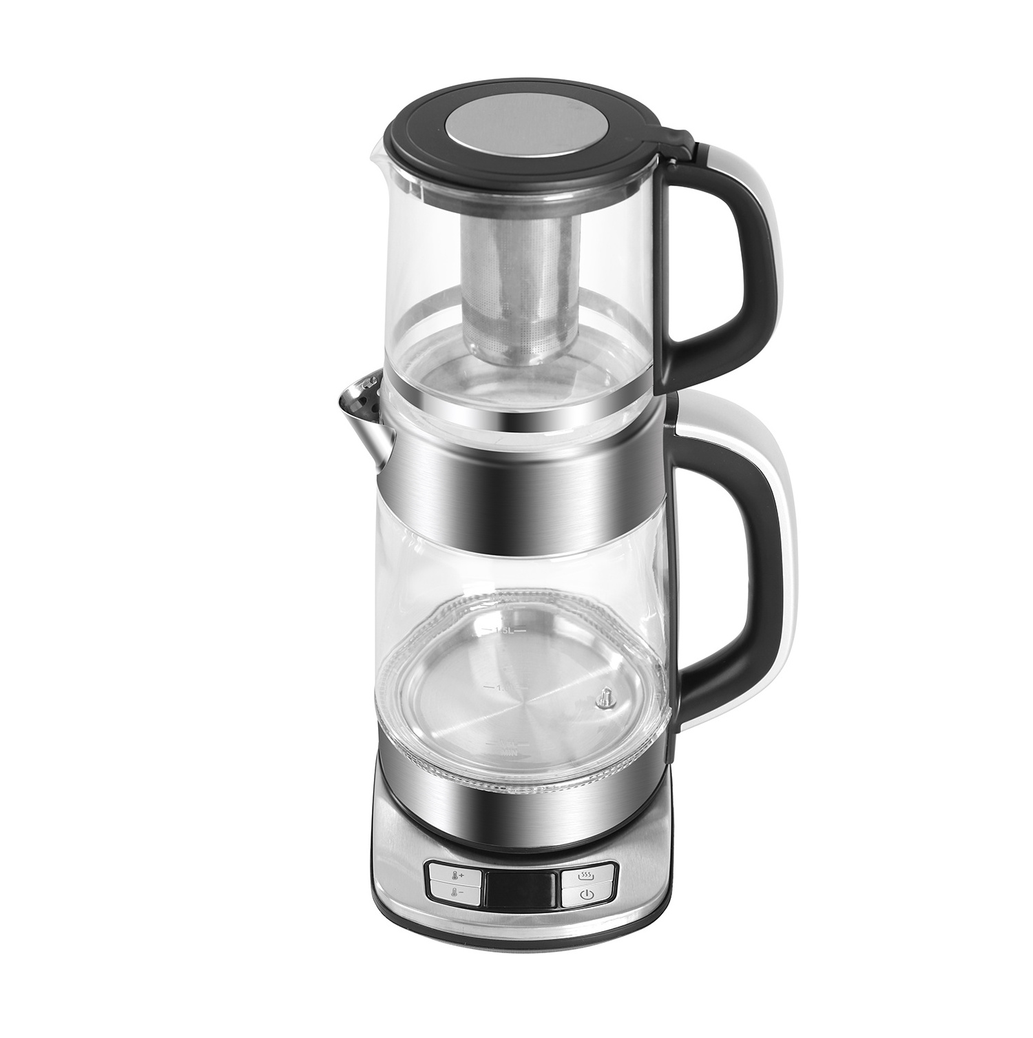 New Design Double Layer 2 In 1 Kettle Combined Tea Maker And Kettle 2L+1L Glass Electric Glass Tea electric Kettle