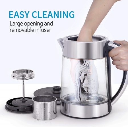 1.7L Electric Kitchen Glass Kettle Variable Temperature Control Household Glass Kettle Keep Warm Smart Electric kettle