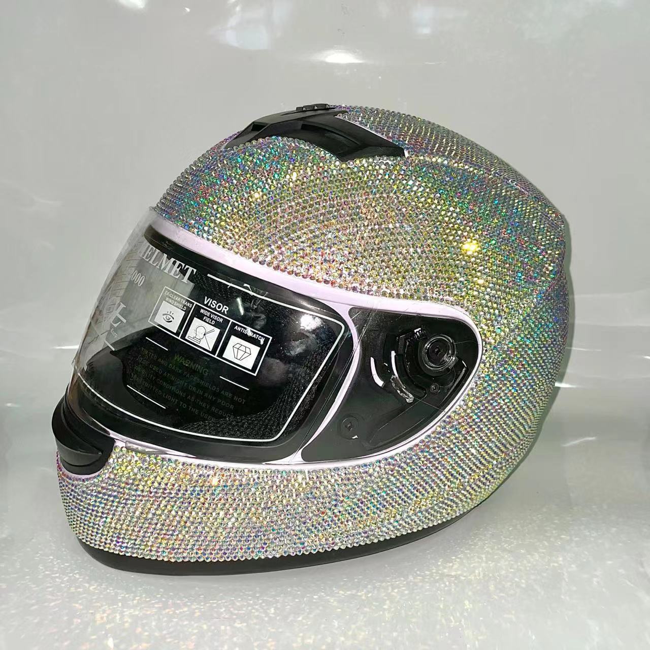 Ins hot sell bling crystal diamond bike helmet rhinestone motorcycle helmets