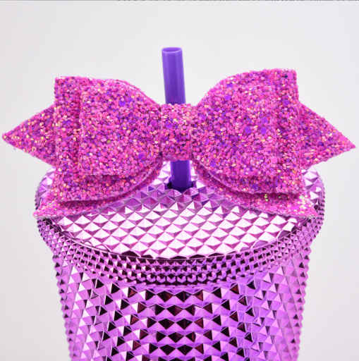 Lovely Bling Glitter Bow Charms Straw Topper for Party Decoration Cup Straw Cup Accessories Bow Straw Topper Christmas Gift