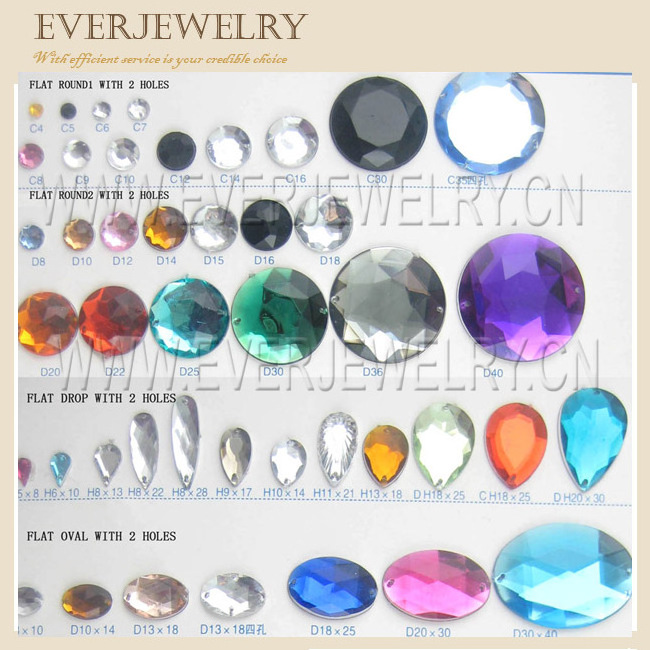 Wholesale faceted acrylic resin flat back gems