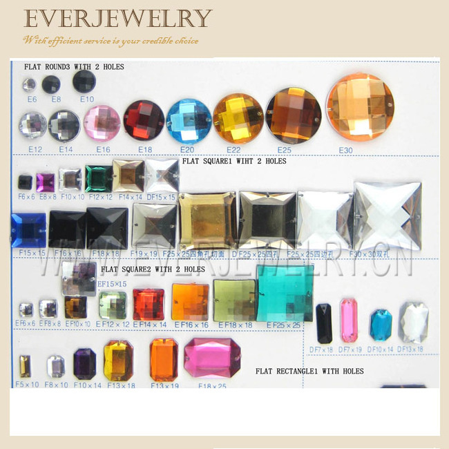 Wholesale faceted acrylic resin flat back gems