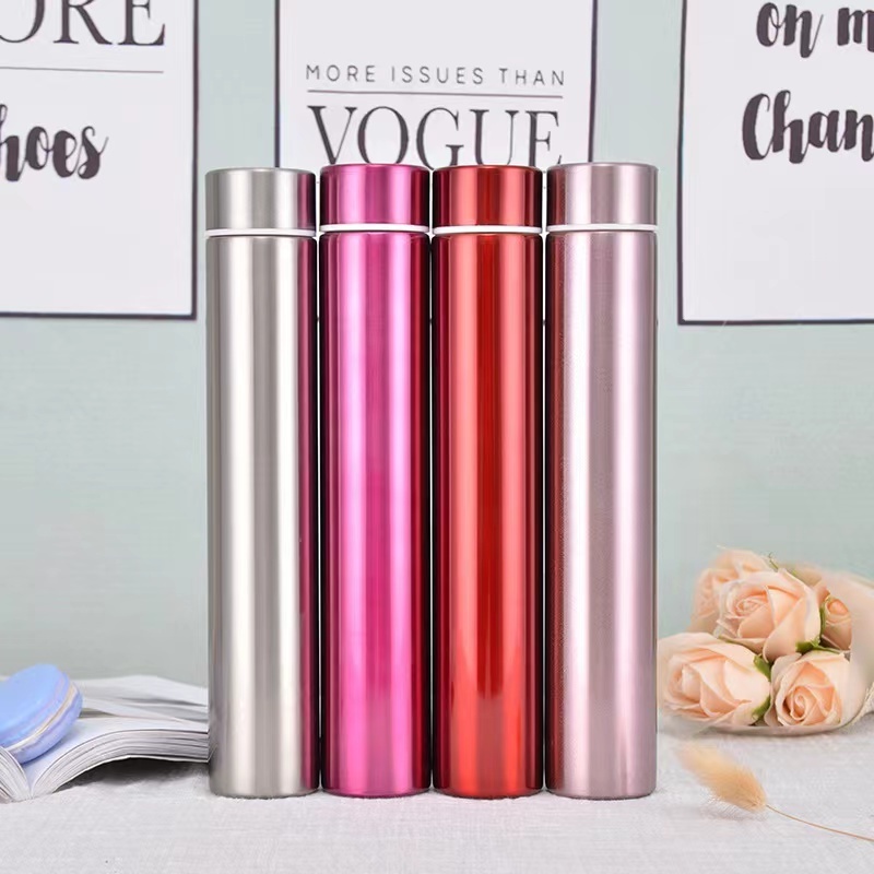 Bling Sparkle 280ML Insulated Vacuum Flasks Slim Straight Thermos Water Bottles with High Quality Glass Rhinestone Mesh