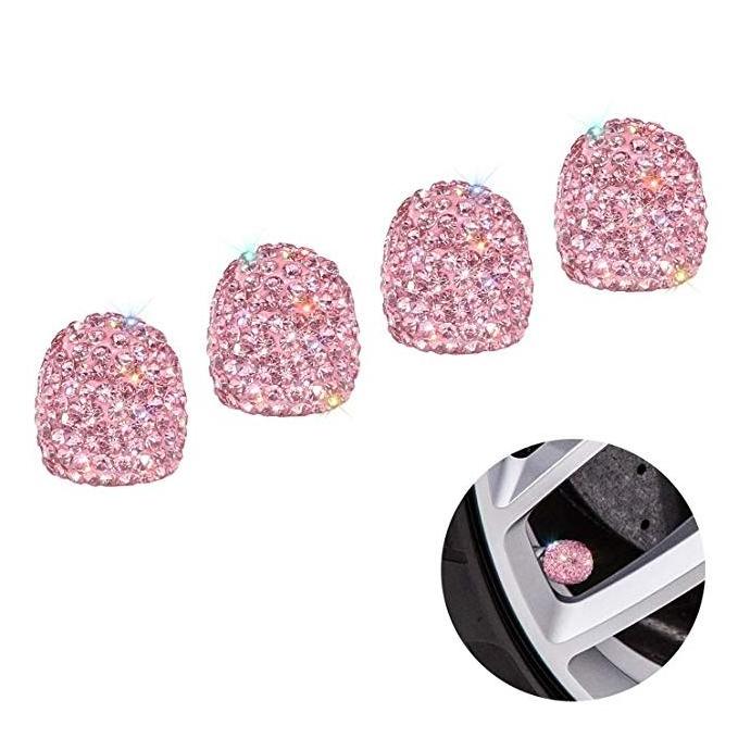 Bling 4PCS/Set Handmade Attractive Dust proof Luxury Car Accessories Bling Rhinestone Valve Stem Caps