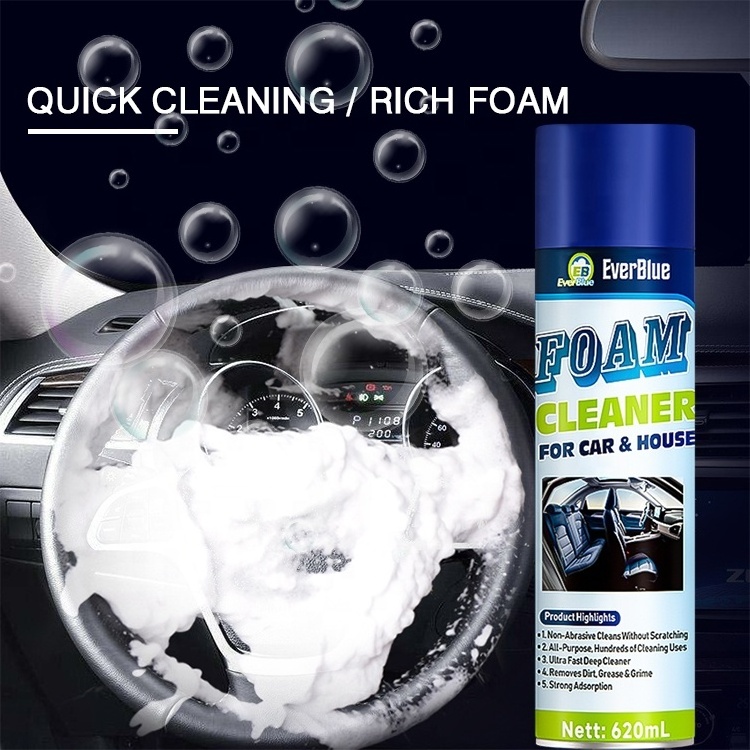 Multi-purpose easy cleaning foam cleaner spray for care car interior exterior decorations and House cleaner 620mL