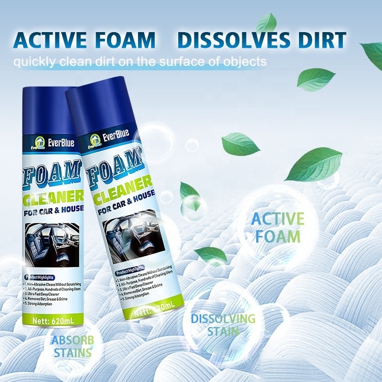 Multi-purpose easy cleaning foam cleaner spray for care car interior exterior decorations and House cleaner 620mL