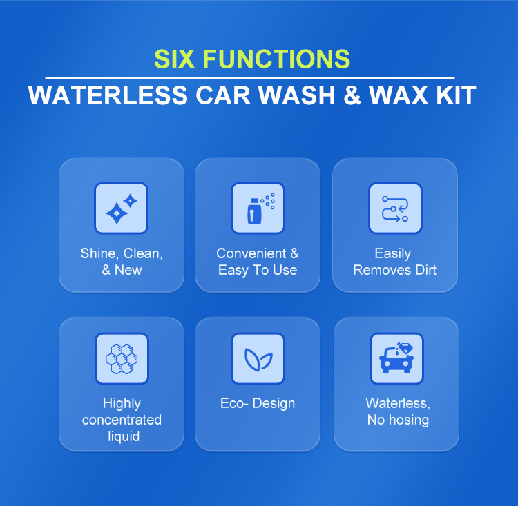 Car wax liquid active foam wash waterless car wash and wax kit for cleaning