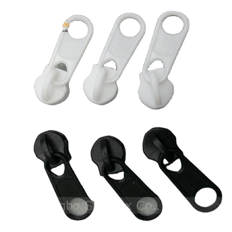 PP 5# colorful plastic non lock zipper slider puller for garment