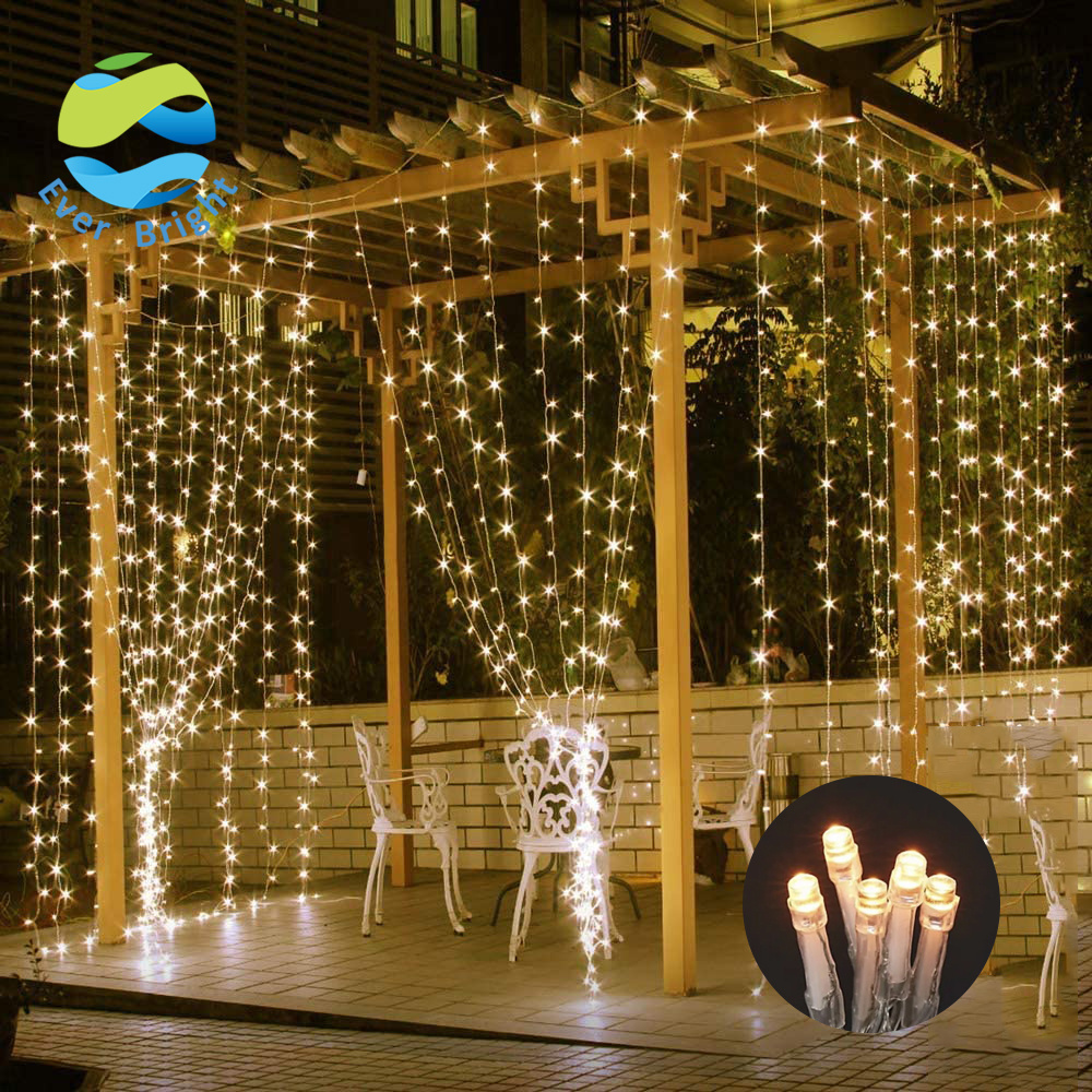 Ever Bright Twinkle Fairy Garland 3*3m 300 LED Home Bedroom Indoor Wall Window Remote Control PVC Curtain Light