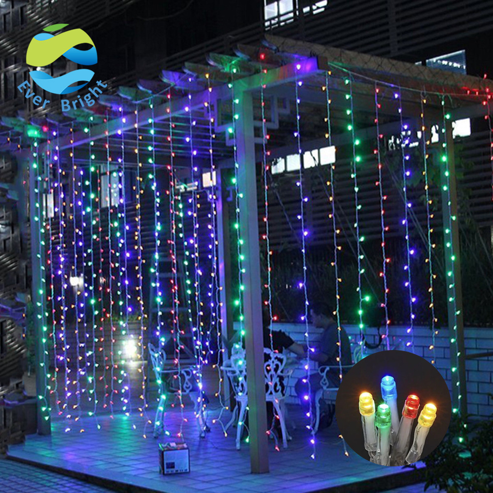 Ever Bright Twinkle Fairy Garland 3*3m 300 LED Home Bedroom Indoor Wall Window Remote Control PVC Curtain Light