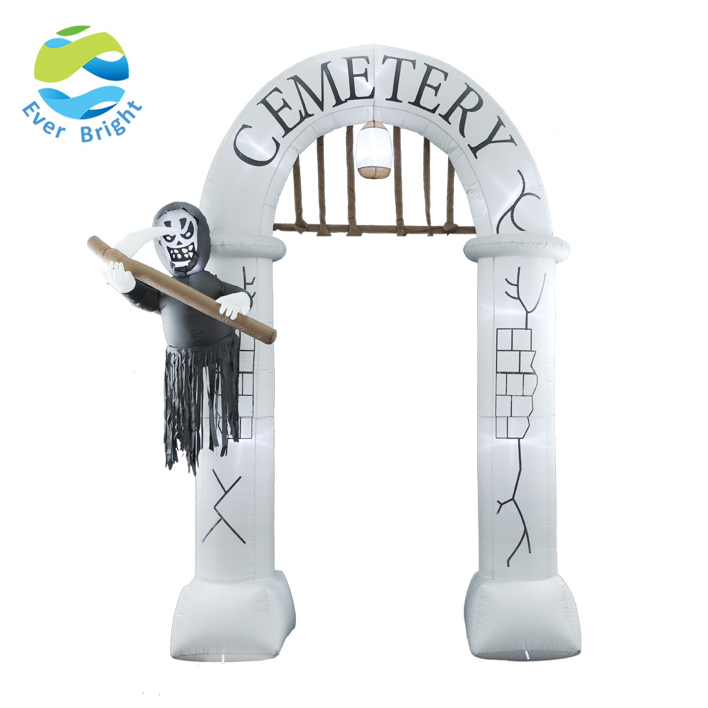 Ever Bright 10Ft Cemetery Archway Cool Wholesale Light Up LED Halloween Lighting Halloween Inflatable Outdoor