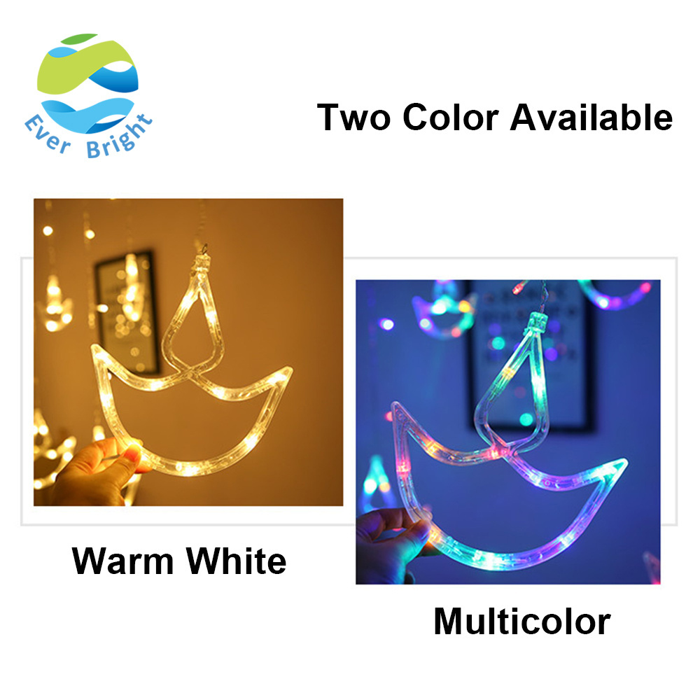 Ever Bright Hot selling Diwali anchor curtain lights Diya boat row lights candles festival  decorations LED Christmas lights