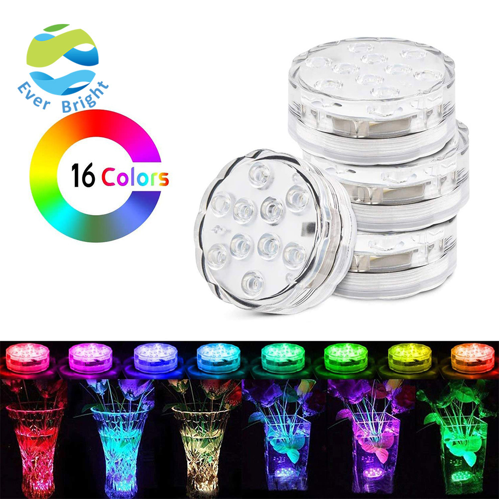 Ever Bright Battery Operated Waterproof LED Swimming Pool Light RGB Party Submersible LED Light With Remote Control