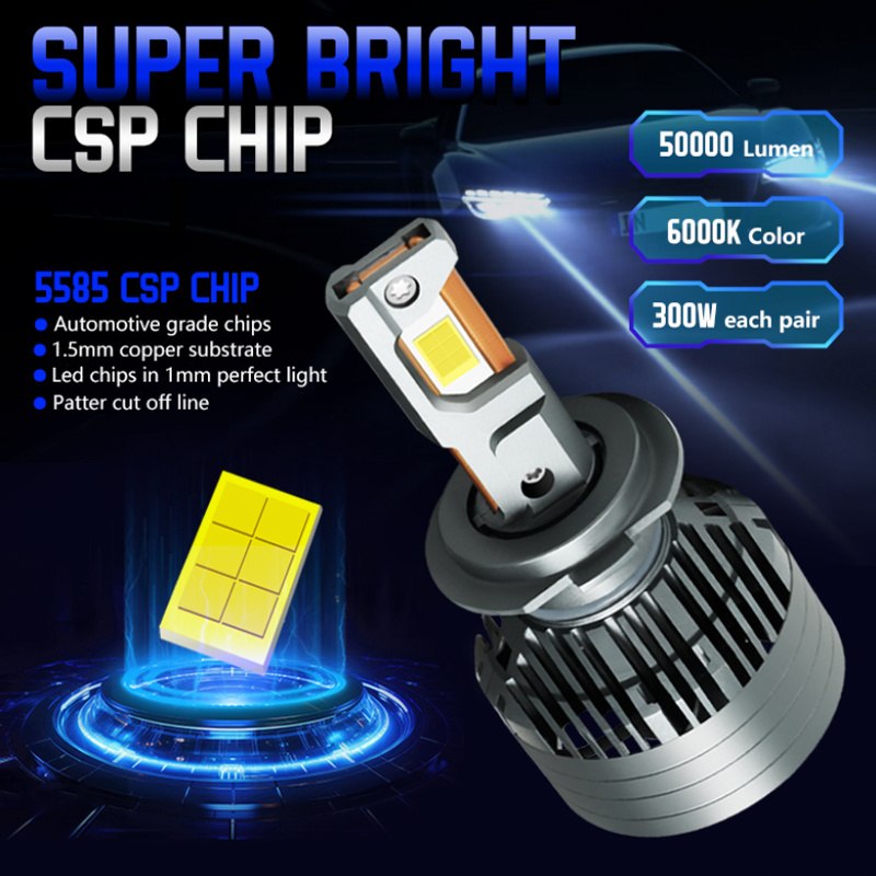 300W 50000LM H7 H4 H11 LED Headlight CANBUS 6000K Super High Power LED 9-36V H1 H8 H9 HB4 HB3 9005 9006 9012 LED Headlight