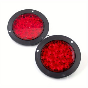 12V 24V Car led Turn Signal Light Round Rear Brake Lamps 16LEDs Tail Stop Lamp for Truck Trailer RV Caravan