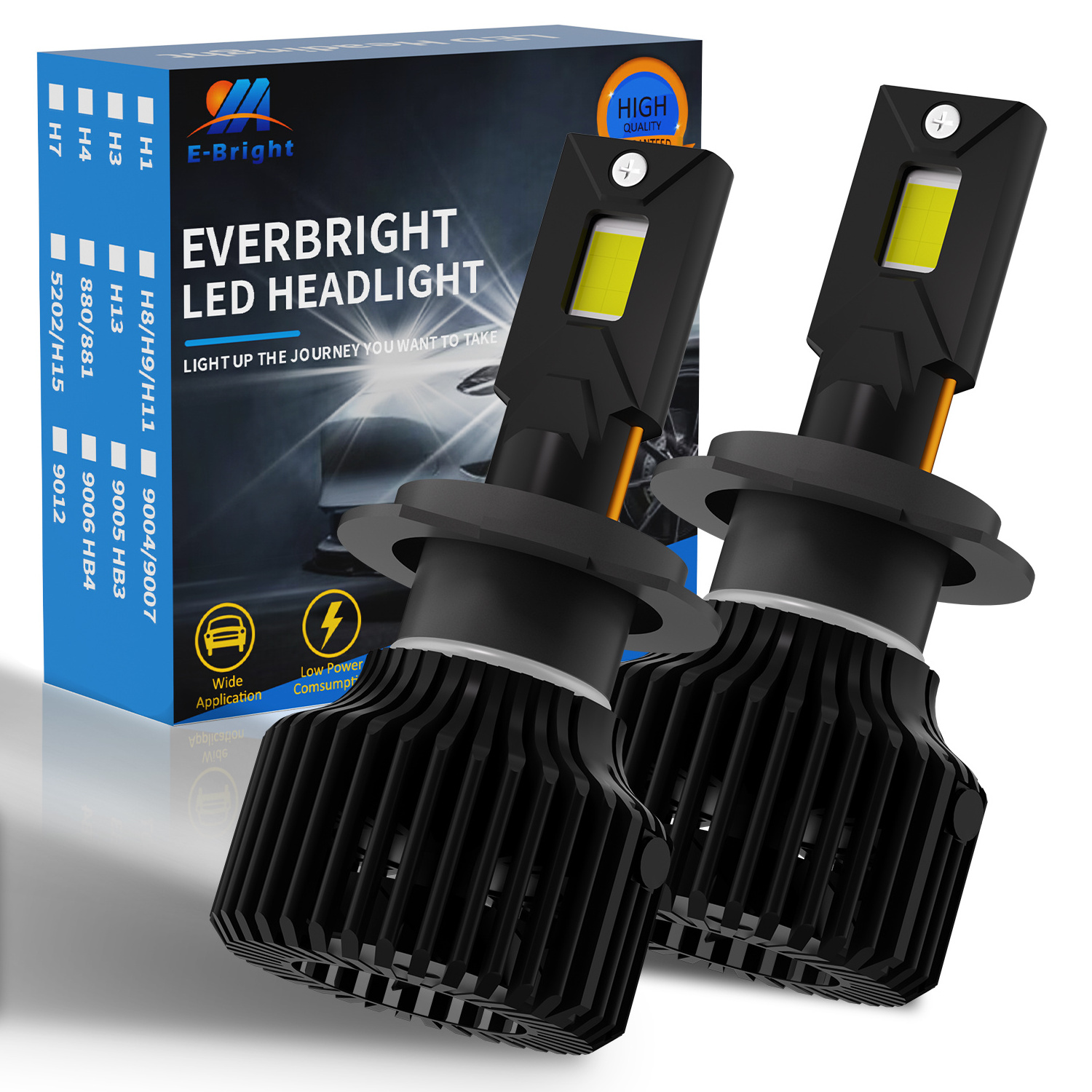 Auto Lighting System Car Led Headlight 200w 50000lm High Power H8 H9 H7 9005 H11 H4 Led Headlight Bulb