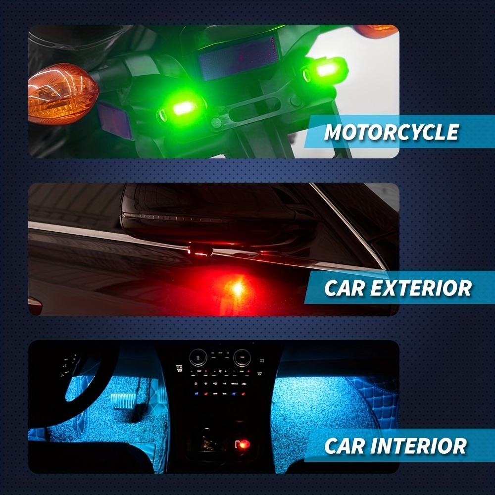 Motorcycle Strobe Light USB Rechargeable Warning Lamp For Bikes Modified Drones Aircraft Remote Control Flashing Lights