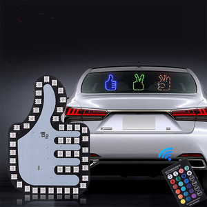 Car  fun Finger Styling Lamp Automobile Rearview Mirror Gesture Light Car Interior Decoration Accessories Auto Window Sticker