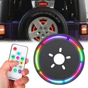 Remote Control Rgb 3Rd Rear Led Wheel Light More Than 200 Colors Spare Tire Brake Rgb Rear Wheel Light For Jeep Wrangler Jk