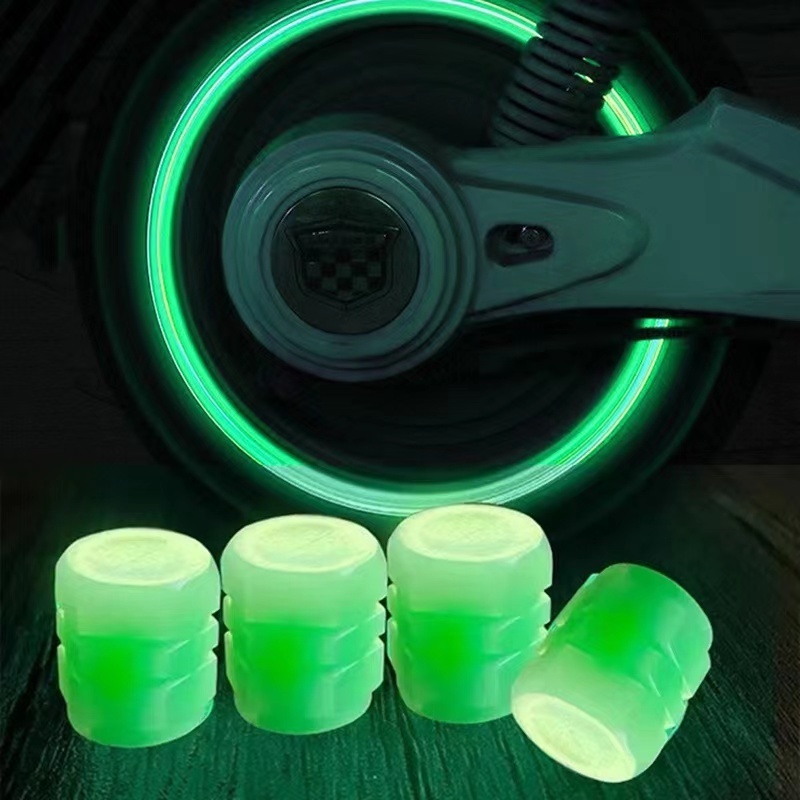 Hot Sale Glow-In-The-Dark Valve Cap luminous Tire Valve Cover Motorcycle Valve Stem Caps With Logo For Car Bicycle