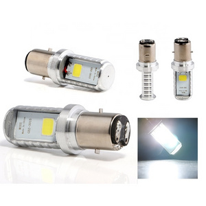 900 Lumens White BA20D COB 12W Led Bulb for Motorcycle H6 Headlights High Low Beam Fog light