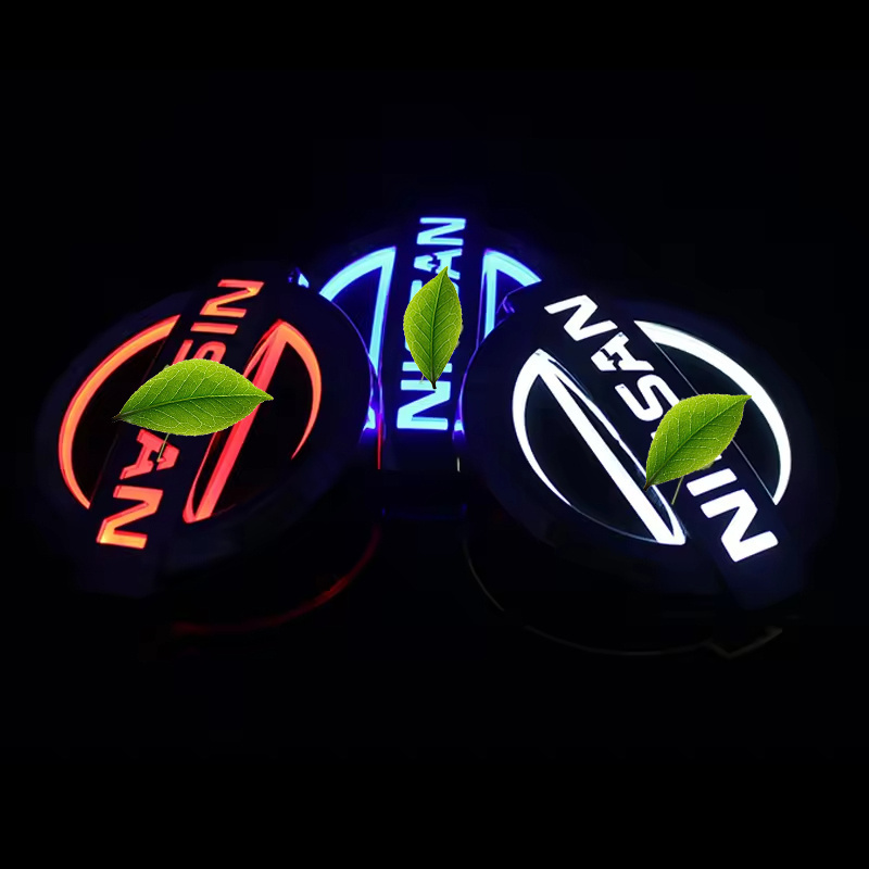 DC 12 4D 5D Car Badge Led Light Auto Logo Lights Car Emblem universal White Red Blue For N issan X-TRAIL Cedric